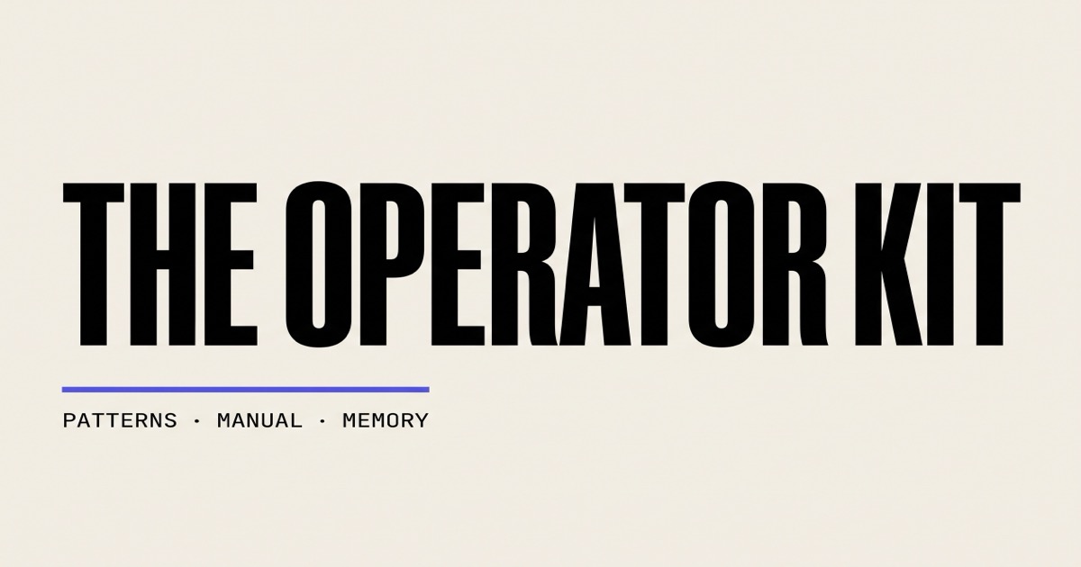 The Operator Kit. An OpenClaw agent, sharpened.